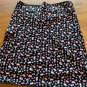 Black Mini Skirt with Pink & Cream Floral Print